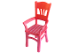 Part No: 6925pb03  Name: Scala Chair - Highback Dining with Stripes with Hearts Pattern (Sticker) - Set 3243