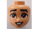 Part No: 109304  Name: Mini Doll, Head Friends with Black Thick Eyebrows, Reddish Brown Eyes, Dark Orange Eye Shadow, Chin Dimple, Open Mouth Smile with Teeth Pattern