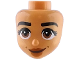 Part No: 115454  Name: Mini Doll, Head Friends with Black Eyebrows, Medium Nougat Eyes, Dark Orange Lips and Beauty Marks, Dark Brown Closed Mouth Smile Pattern
