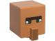 Part No: 23766pb012  Name: Minifigure, Head, Modified Cube Tall with Raised Rectangle with Pixelated Dark Brown Narrow Unibrow, Green Eyes, and Medium Nougat Nose Pattern (Minecraft Shepherd Villager)