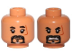Part No: 3626cpb1656  Name: Minifigure, Head Dual Sided Black-Gray Beard, Scar on Left Side, Closed Mouth / Angry Pattern (SW Baze Malbus) - Hollow Stud