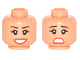 Part No: 3626cpb1745  Name: Minifigure, Head Dual Sided Female Thin Black Eyebrows, Brown Eye Shadow, Red Lips, Beauty Mark, Smile / Scared Pattern - Hollow Stud