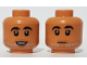 Part No: 3626cpb2905  Name: Minifigure, Head Dual Sided, Black Bushy Eyebrows, Stubble, Open Mouth Smile / Closed Mouth Pattern  - Hollow Stud