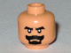 Part No: 3626pb0380  Name: Minifigure, Head Beard Black Van Dyke with Thick Black Moustache and Eyebrows Pattern