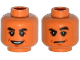 Part No: 3626pb1381  Name: Minifigure, Head Dual Sided Black Thick Eyebrows, Mouth and Chin Dimple, Open Smile / Raised Eyebrow Pattern (Dr. Wu)