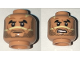 Part No: 3626pb1574  Name: Minifigure, Head Dual Sided Beard Stubble, Black Thick Eyebrows, Neutral / Bared Teeth Angry Pattern (SW Quinlan Vos)