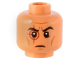 Part No: 3626pb3046  Name: Minifigure, Head SW Black Eyebrows, Dark Red Crosshairs Tattoo and Dark Orange Cheek Lines Pattern