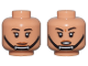 Part No: 3626pb3446  Name: Minifigure, Head Dual Sided Female Black Eyebrows and Eyelashes, Dark Orange Lips, Black Chin Strap, Neutral / Open Mouth Determined Pattern
