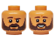 Part No: 3626pb3721  Name: Minifigure, Head Dual Sided Dark Brown Eyebrows and Beard, Neutral / Open Mouth Smile with Teeth Pattern