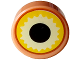 Part No: 98138pb406  Name: Tile, Round 1 x 1 with Yellow and Bright Light Yellow Eye with Dark Orange Edge and Black Pupil Pattern (Dungeons & Dragons Beholder Eye Small)