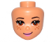 Part No: bb1122  Name: Mini Doll, Head Friends with Medium Nougat Eyes and Freckles, Dark Pink Lips and Slightly Crooked Smile Pattern