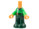 Part No: bb1357pb012  Name: Micro Doll, Body with Bright Green Shirt and Dark Green Pants Pattern (Peter Pan)