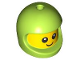 Part No: 115329pb01  Name: Minifigure, Head, Modified Baby / Toddler with Molded Lime Space Helmet Printed Black Grin and Eyes with White Glints Pattern