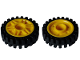 Part No: 13971c01  Name: Wheel 18mm D. x 8mm with Fake Bolts and Deep Spokes with Inner Ring with Black Tire 24mm D. x 7mm Offset Tread - Band Around Center of Tread (13971 / 61254)