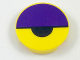 Part No: 14769pb199  Name: Tile, Round 2 x 2 with Bottom Stud Holder with Dark Purple Large Semicircle and Black Small Semicircle Pattern (Octi Eye)