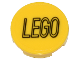 Part No: 14769pb569  Name: Tile, Round 2 x 2 with Bottom Stud Holder with Black LEGO Logo Outline Squared Ends on Transparent Background Pattern (Sticker) - Set 80036