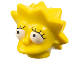 Part No: 15524pb01  Name: Minifigure, Head, Modified Simpsons Lisa Simpson with Worried Look Pattern