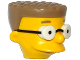 Part No: 19785pb01  Name: Minifigure, Head, Modified Simpsons Waylon Smithers with Glasses and Dark Tan Hair Pattern