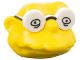 Part No: 19907pb01  Name: Minifigure, Head, Modified Simpsons Hans Moleman with White Glasses with Eyes Pattern