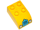 Part No: 2302pb09  Name: Duplo, Brick 2 x 3 Slope Curved with White Headlights and Medium Azure Bunny Grille Pattern