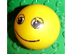Part No: 23065pb01  Name: Duplo Ball for Ball Tube with Smile and Black and White Eyes with Eyelids Pattern