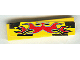 Part No: 2431pb0058  Name: Tile 1 x 4 with Red Flames on Black and Yellow Pattern (Sticker) - Set 8644