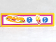 Part No: 2431pb431  Name: Tile 1 x 4 with Menu with Sandwich and French Fries on White Background with Magenta Border Pattern (Sticker) - Set 41058