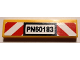 Part No: 2431pb649  Name: Tile 1 x 4 with 'PN60183' and Red and White Danger Stripes Pattern (Sticker) - Set 60183