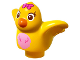 Part No: 27370pb02  Name: Duplo Bird with Bright Pink Chest, Dark Pink Bow, Orange Beak Pattern