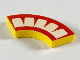 Part No: 27925pb002  Name: Tile, Round Corner 2 x 2 Macaroni with Red Mouth with 5 White Teeth Pattern
