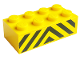 Part No: 3001pb014  Name: Brick 2 x 4 with Black and Yellow Danger Stripes Pattern (Sticker) - Set 7743
