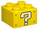 Part No: 3003pb118  Name: Brick 2 x 2 with White Question Mark and Medium Nougat Rivets Pattern on Opposite Sides (Super Mario ? Block)