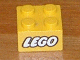 Part No: 3003px3  Name: Brick 2 x 2 with Lego Logo Closed O Style White with Black Outline Pattern