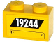Part No: 3004pb129  Name: Brick 1 x 2 with '19244' and Hatch Pattern (Sticker) - Set 60076