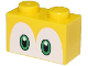 Part No: 3004pb204  Name: Brick 1 x 2 with Black and Bright Green Eyes on White Background Pattern (Super Mario Koopa Troopa / Paratroopa)