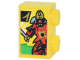 Part No: 3004pb353  Name: Brick 1 x 2 with Red, Black and Gold Samurai Mech and Ninjago Logogram Letter X Pattern (Sticker) - Set 71837