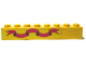 Part No: 3008pb006  Name: Brick 1 x 8 with Dark Pink Ribbon on Yellow Background Pattern (Sticker) - Sets 375-2 / 6075-2