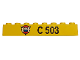 Part No: 3008pb034  Name: Brick 1 x 8 with Coast Guard Logo on Triangle and Black 'C 503' Pattern