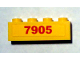 Part No: 3010pb108  Name: Brick 1 x 4 with Red '7905' Pattern (Sticker) - Set 7905