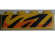 Part No: 3010pb353  Name: Brick 1 x 4 with Black and Orange Flames Pattern Model Right Side (Sticker) - Set 60295