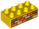 Part No: 3011pb002  Name: Duplo, Brick 2 x 4 with Orange, Sand Red, and Tan Bricks Pattern