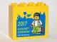 Part No: 30144pb201  Name: Brick 2 x 4 x 3 with Legoland Feriendorf 2017 Minifigure with Suitcase Pattern