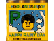 Part No: 30144pb244  Name: Brick 2 x 4 x 3 with LEGOLAND Japan, 'HAPPY RAINY DAY', Male Minifigure, and Green Capital Letter P Pattern