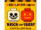 Part No: 30144pb256  Name: Brick 2 x 4 x 3 with LEGOLAND Japan, 'BRICK-OR-TREAT', and Skeleton Skull and Jack O Lantern Minifigure Heads Pattern