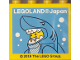 Part No: 30144pb282  Name: Brick 2 x 4 x 3 with LEGOLAND Japan, Shark Suit Guy Minifigure Facing Left, and Bubbles Pattern