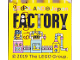 Part No: 30144pb283  Name: Brick 2 x 4 x 3 with LEGOLAND Japan, Black 'FACTORY', and Dark Pink, Medium Blue, and White Machine Pattern