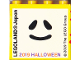 Part No: 30144pb288  Name: Brick 2 x 4 x 3 with LEGOLAND Japan, '2019 HALLOWEEN', and Ghost Face Pattern