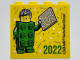 Part No: 30144pb364  Name: Brick 2 x 4 x 3 with Besuchsmeister 10 Silver 2022 LEGOLAND Deutschland Resort Pattern