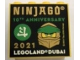 Part No: 30144pb371  Name: Brick 2 x 4 x 3 with LEGOLAND Dubai 2021 NINJAGO 10th Anniversary Pattern