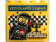 Part No: 30144pb413  Name: Brick 2 x 4 x 3 with LEGOLAND Japan, Toyota GR Supra Driver Minifigure, Podium, Trophy, and Checkered Pattern